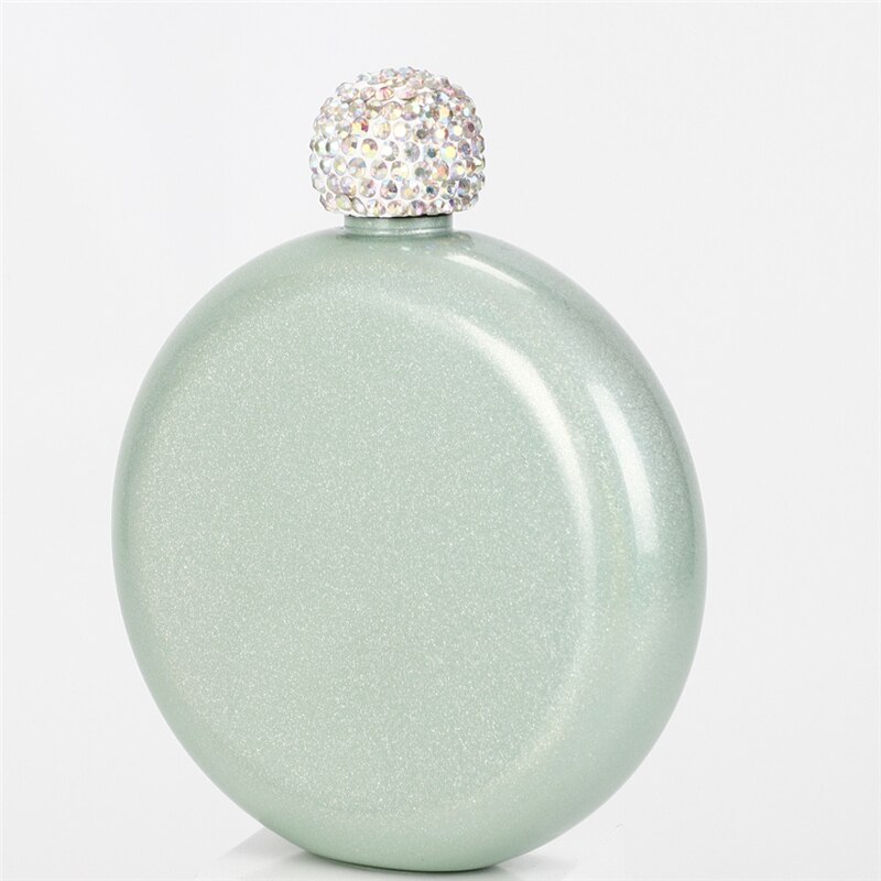 Portable Stainless Steel Round Hip Flask Alcohol Bottle Travel Whiskey Alcohol Liquor Bottle Flagon Small Mini Bottle: Green