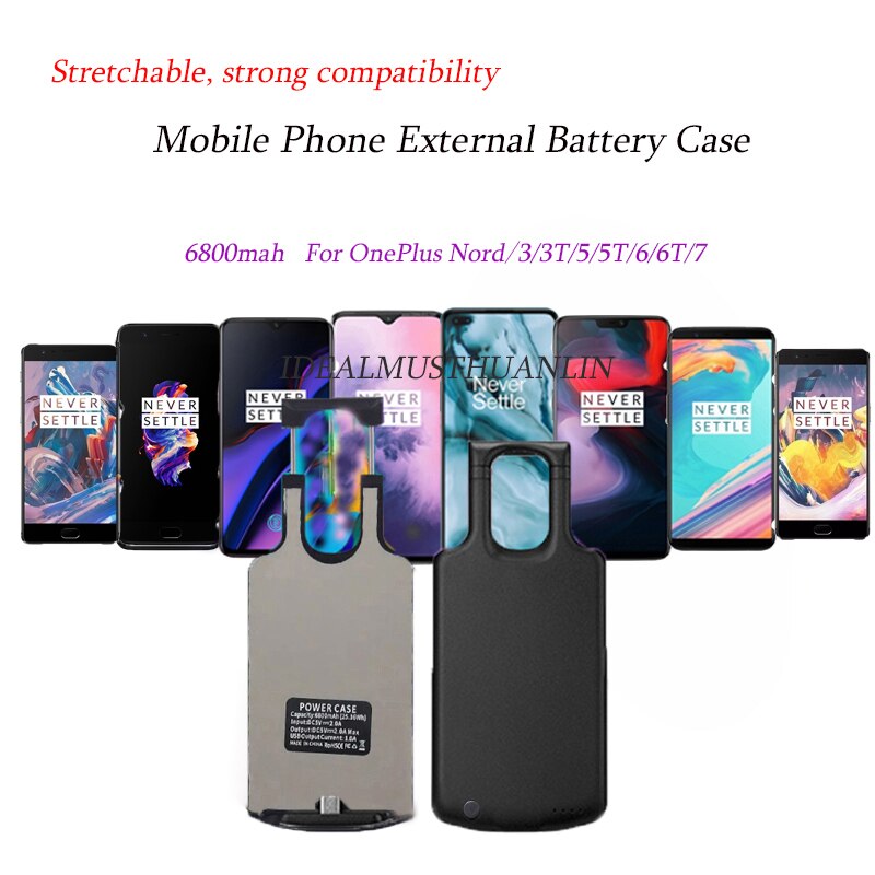 Power bank 6800mAh Charging Power Cases Type-C For OnePlus 3/3T/5/5T/6/6T/7 Battery Cases For OnePlus Nord Power Bank Cases