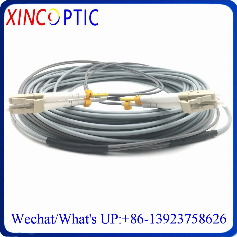 5/10/15/20M MM OM2 50/125 3.0mm Duplex LC-LC Twin Armored Fiber Cable,LCUPC to LCPC Armoured Fiber Optic Patch Cord Cable Jumper