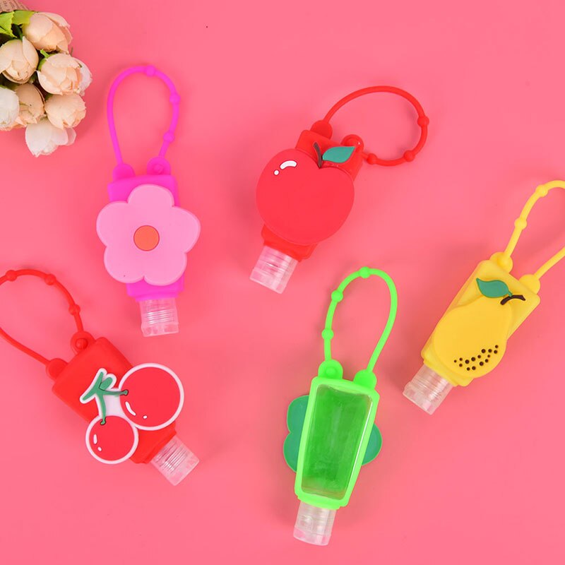 Cartoon Silicone Mini Hand Sanitizer Holder Travel Outdoor Safe Gel Holder Hangable Liquid Soap Dispenser Containers For Kids
