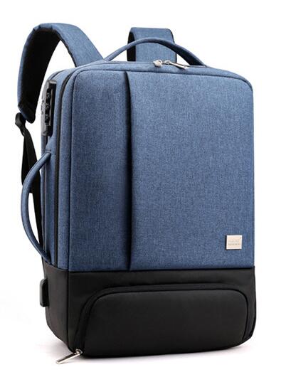 Chuwanglin herre rygsæk bærbare rygsække 15.6 '' anti tyveri mandlige notebook rejse rygsæk kontor kvinder rejse taske  t120507: Blå
