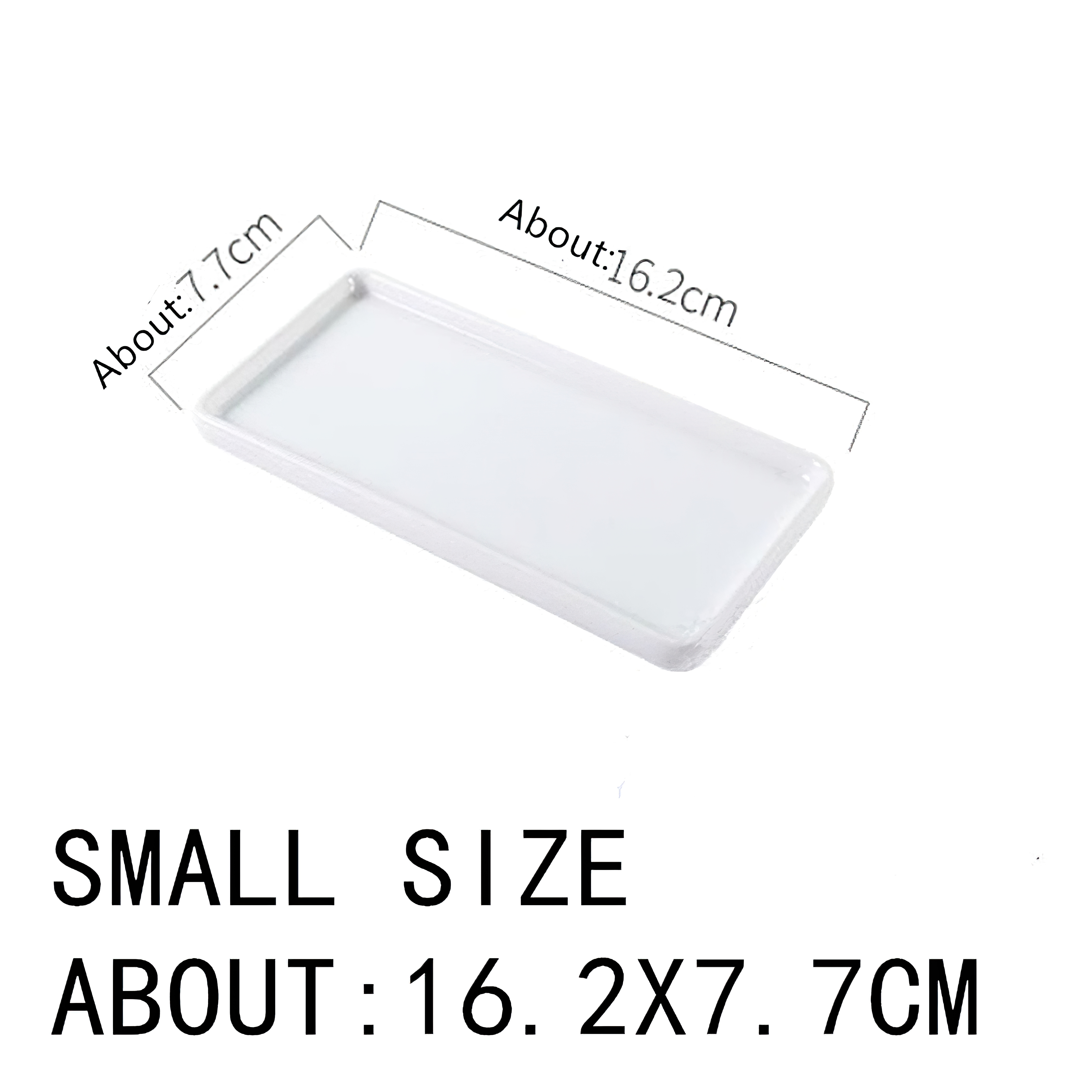 Japanese-style Rectangular Ceramic Tray Plate White Porcelain Rectangular Plate Mouthwash Cup Tray Bathroom Living Storage Tray: 1PCS SMALL