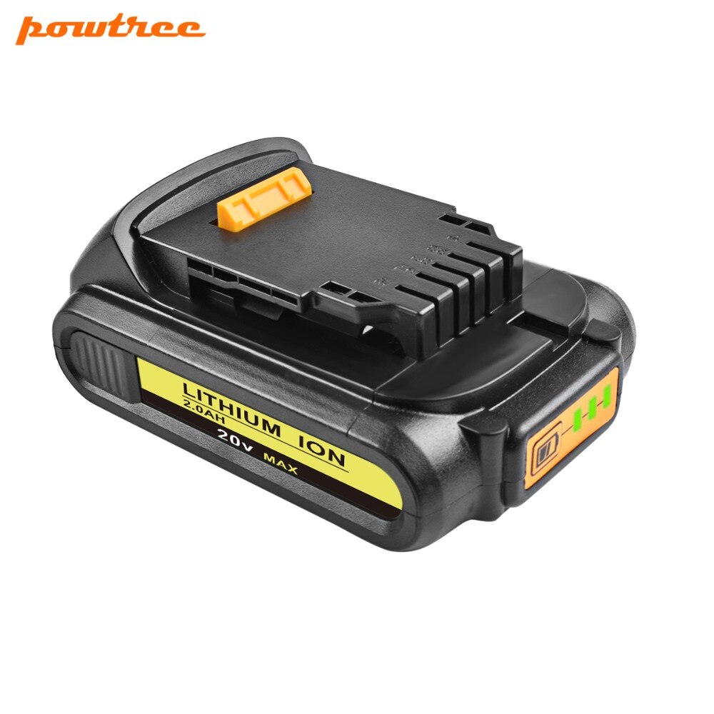 2X 18V 2000mAh DCB200 Li-ion Rechargeable Power Tool Battery For DEWALT DCB203 DCB181 DCB180 DCB200 DCB201 DCD996 DCB201-2 L10