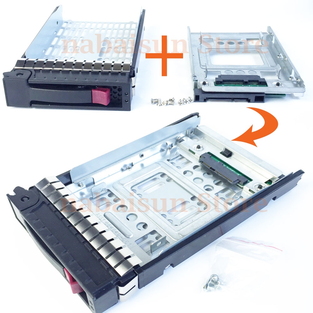 Convertidor SATA de 2,5 "SSD a 3,5" bandeja HDD Caddy 2003-001 + 2003-001 para DL160G7 DL180G7 ML350G5 ML370G6 ML370G5 con 8 tornillos