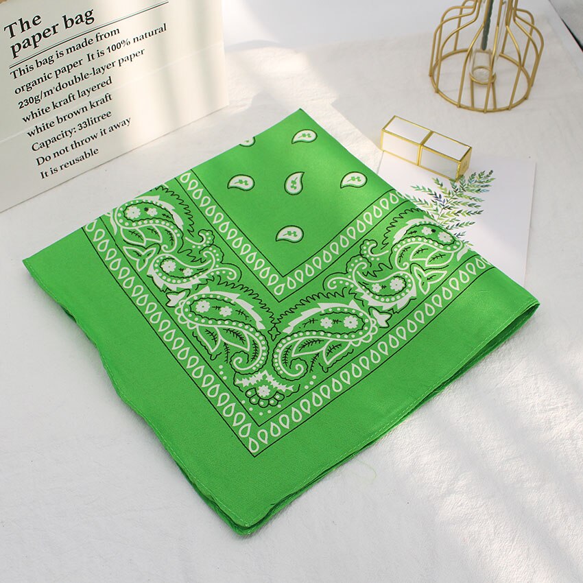 Bandana Vierkante Hoofd Hip Hop Zwart Sjaals Vrouwen Sport Bandana Haarband Sjaal Sport Hoofddeksels Zakdoek: Licht Groen