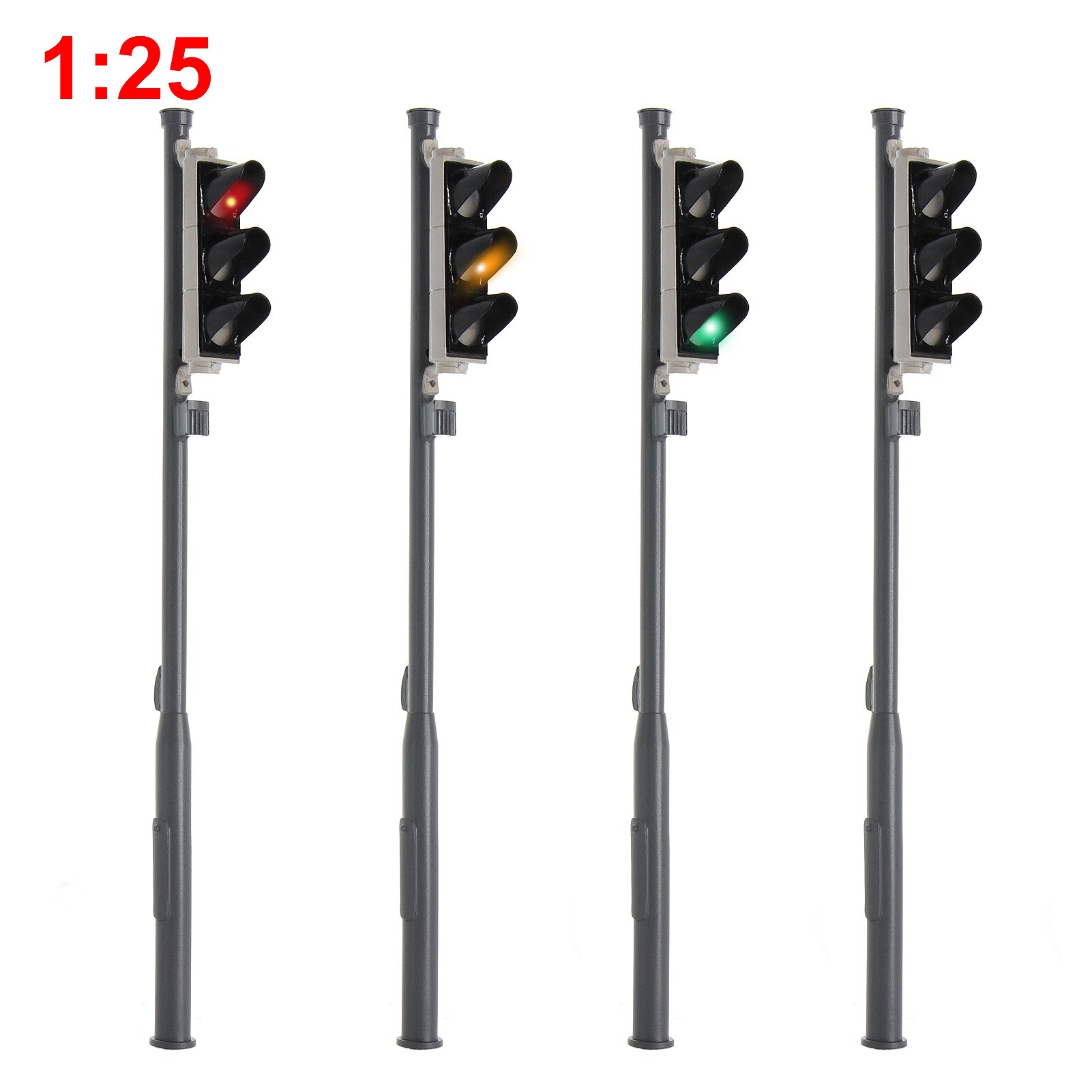 4pcs G Scale Model Traffic Signals Red/Yellow/Green 1:25 Block Signal 14.5cm Traffic Light JTD259RYG