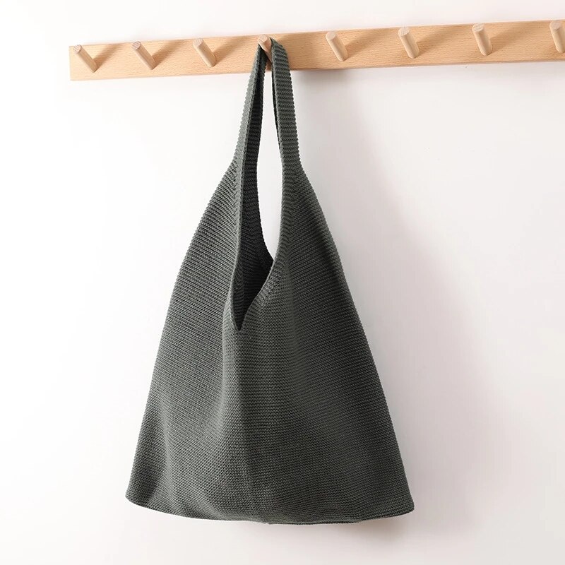 Borsa a treccia in lana lavorata a maglia all&#39;uncinetto inverno moda coreana arte Chic autunno e inverno borse a tracolla Tote bag per donna 2021