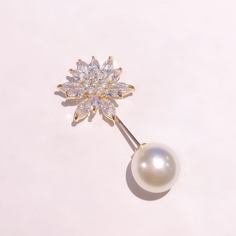 Big Beads Simulated Pearl Brooch Pin Dress Rhinestone Decoration Buckle Pin Jewelry Brooches For Men Women