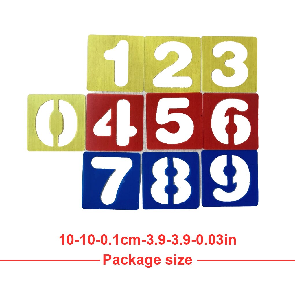 10-piece Stencils for Painting Plastic Alphabet and Number Template Children Learning Supplies DIY Crafts Artwork: Default Title