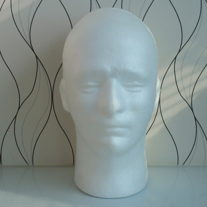 54cm Mannelijke Mannequin Foam Wit Polystyreen Piepschuim Oefenpop Training Hoofd Hoed Headset Model Pruik Glazen Hoed Display Stand Rack