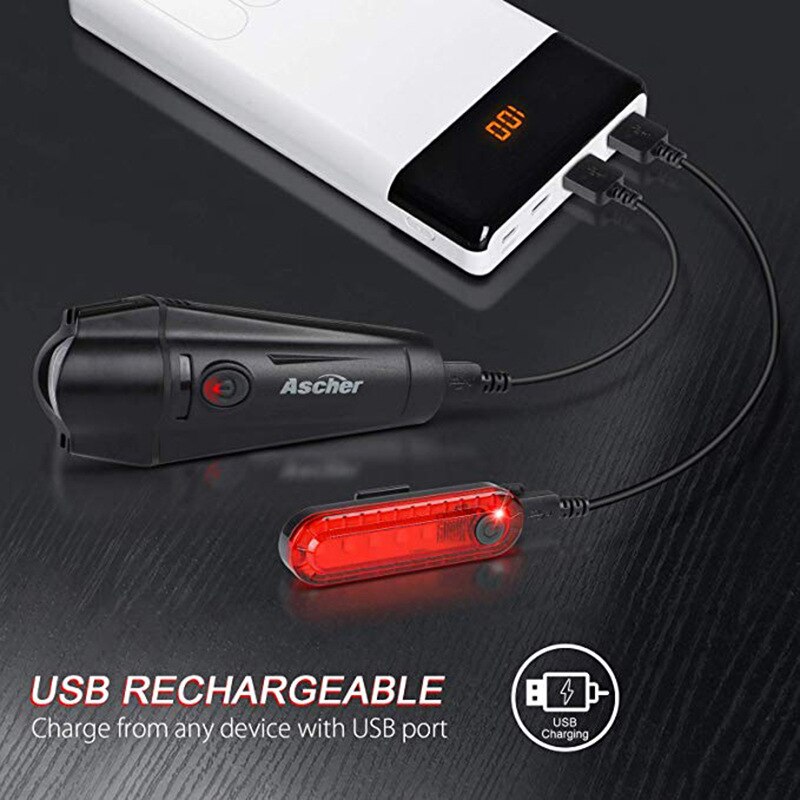 USB Aufladbare Fahrrad Licht & Freies Rücklicht, Wasserdichte Fahrrad Scheinwerfer, einfach zu Installieren Fit Alle Fahrräder MTB Rennrad