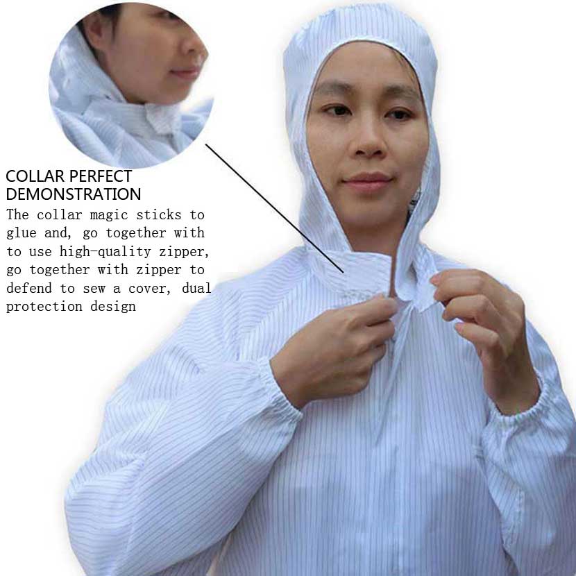 Beschermende Overalls Kleding Veiligheid Anti Statische Capuchon Voedsel Cleanroom Workshop Mens ESD Stofdicht Werkkleding