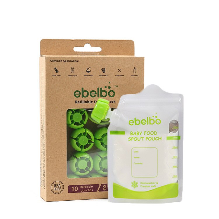 5/10/50 pcs Reusable Baby Food Spout Pouch Container Baby Food Maker Fresh Fruit Distributor Infant Storage Squeeze Food Station