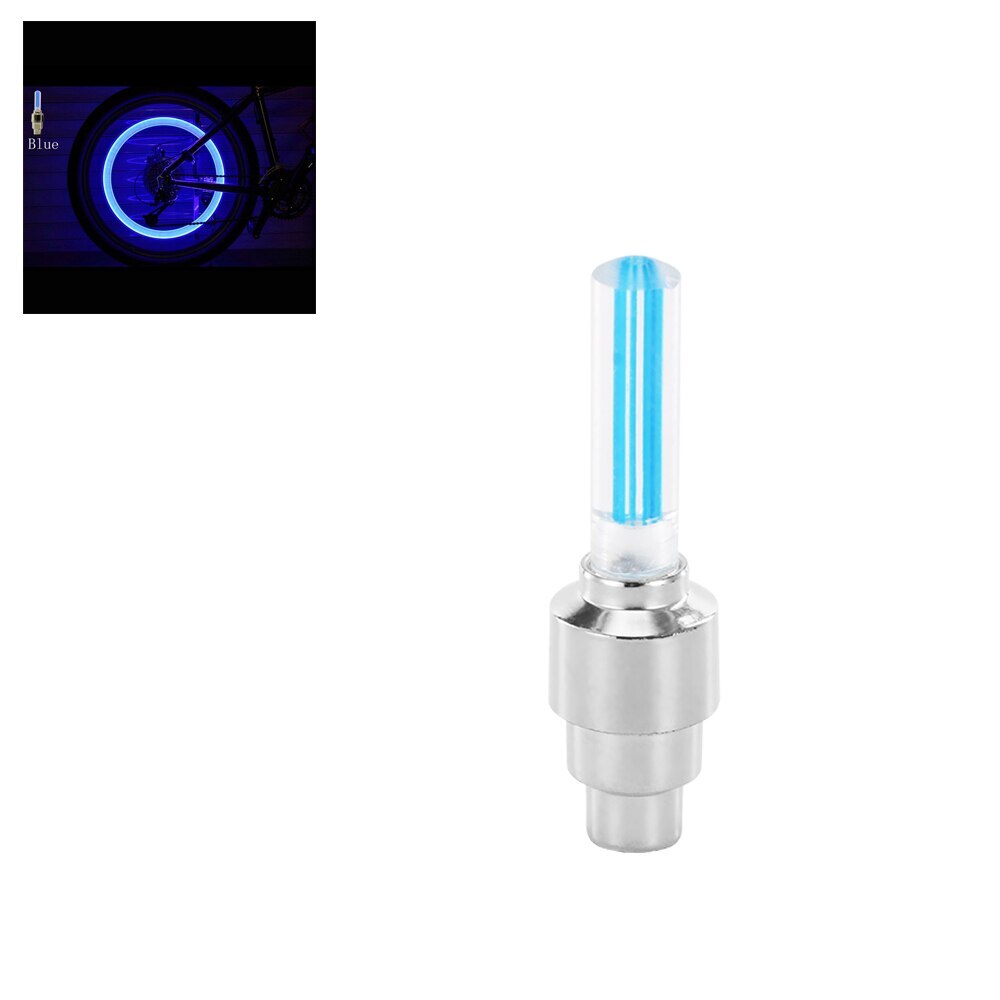 Fiets Led Light Tire Valve Cap Fiets Flash Light Mountain Racefiets Fietsen Tyre Wheel Led Neon Lamp Cover wiel: single Blue