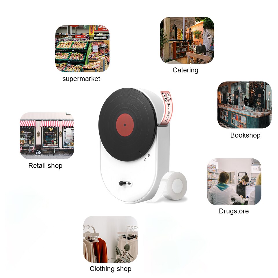 Milestone Minimalist mini Labeling Machine Sticking Labels Supermarket Items Convenient Printer To Paste Barcode classification