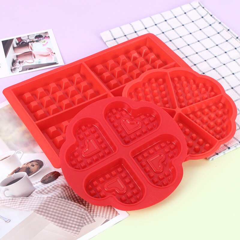 Daisuhoom Vierkante Hartvorm Siliconen Wafel Mold Voor Keuken Non-stick Muffin Rooster Biscuit Cake Bakvormen Mould Cookies Maker