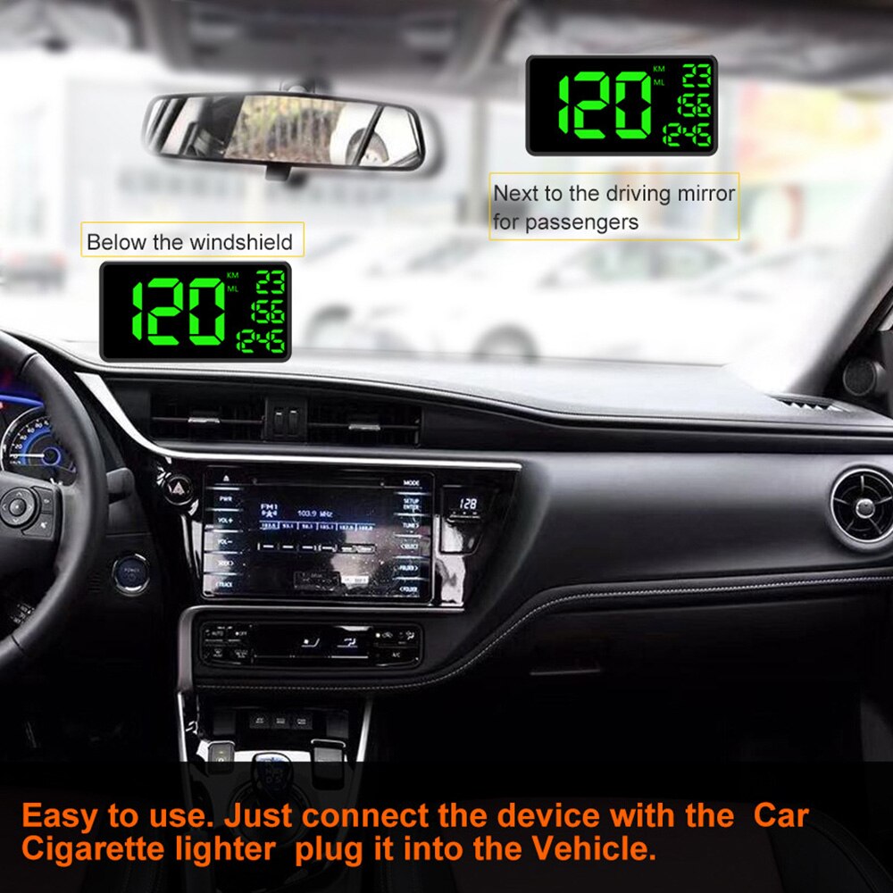 Black Car Speed Meter Universal Mileage Measuring C1090 Accessory Speedometers Display