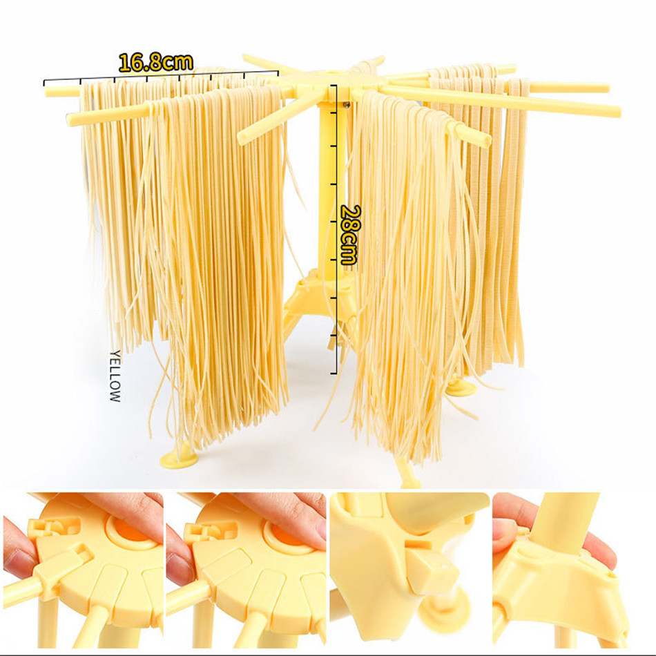 Sammenfoldelig pasta tørrestativ spaghetti tørretumbler stativ nudler tørreholder hænge stativ pasta madlavningsværktøj køkken tilbehør