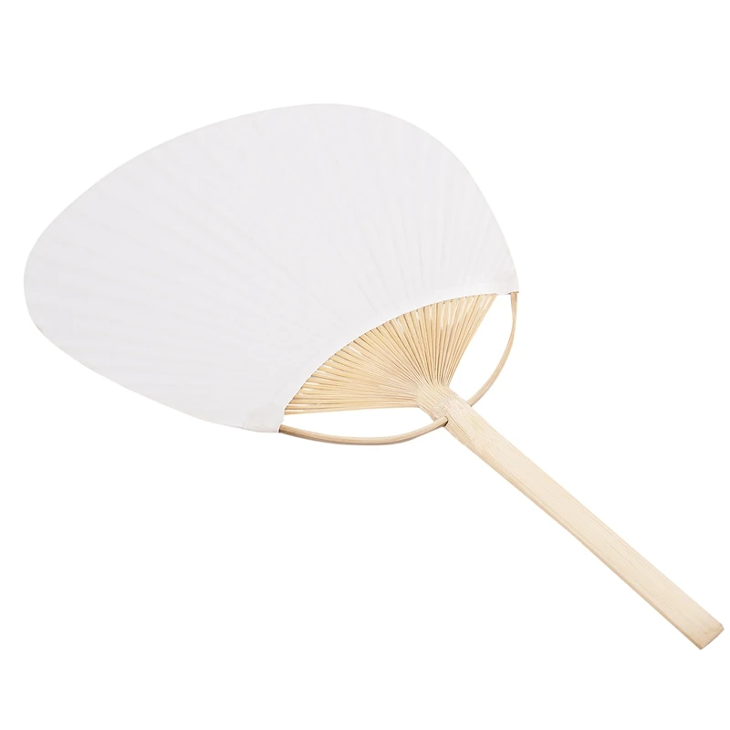 10/20/50 Uds Pai Bambu mango de bambú blanco puro pintura de caligrafía en blanco ventilador de grupo blanco ventilador blanco de verano