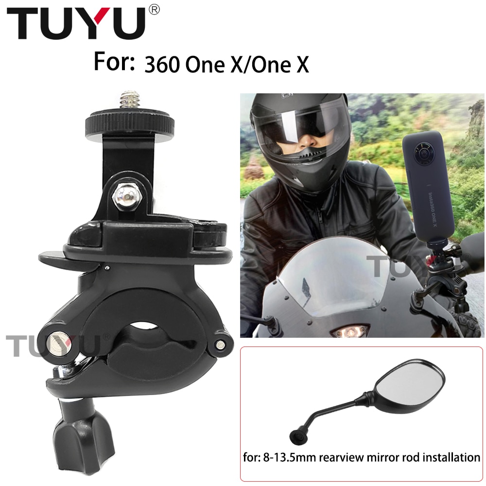 Tuyu motorsykkel bakspeil stang monteringsbrakett til insta 360 en x/en x panoramakamera tilbehør multifunksjon