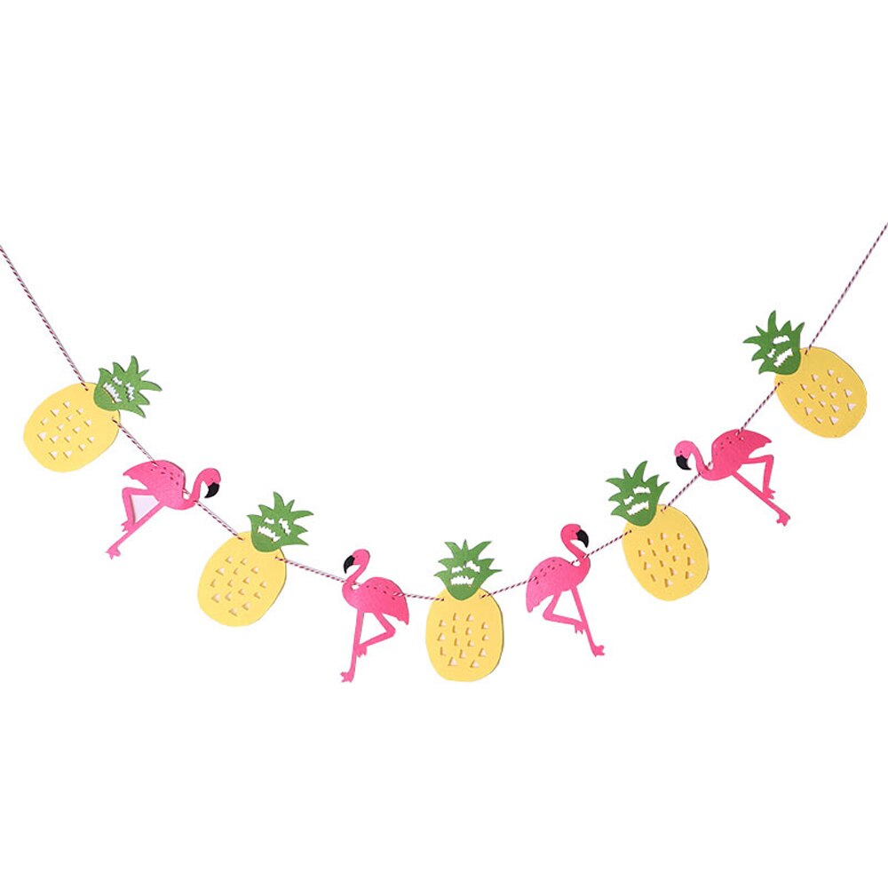 Diy sommer strand hawaiisk jungle blade tropiske festforsyninger bryllupsflag baby shower fødselsdag dekoration flamingo krans: Gul
