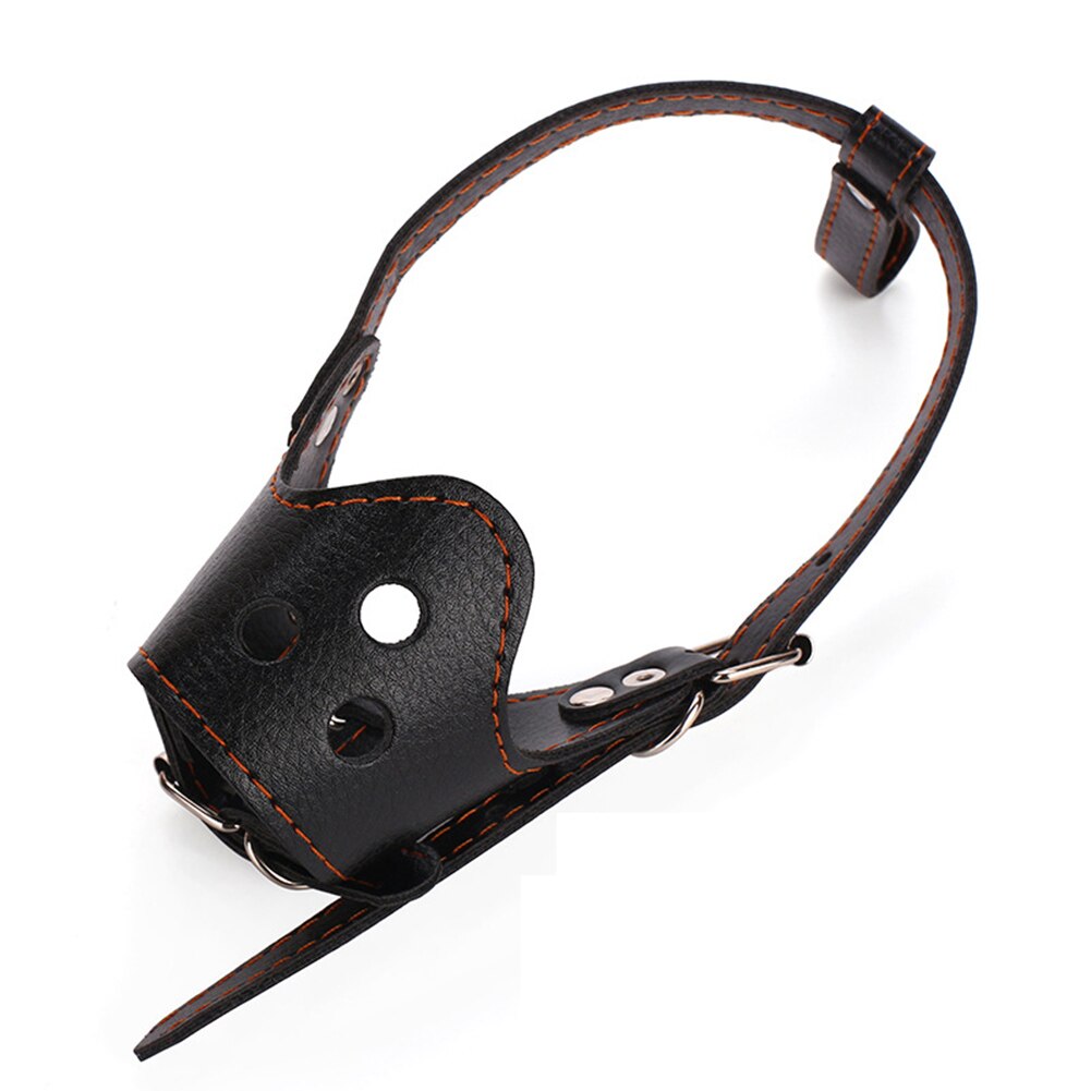 Muselière en cuir réglable et respirante pour chien, produit pour animaux de compagnie, Anti-aboiement, à mâcher, Durable et pratique, toutes saisons, fournitures quotidiennes pour animaux de compagnie: Black / L