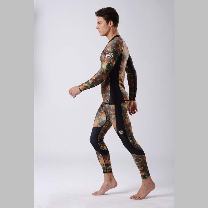 Diving Suit High Stretch Sunscreen Unisex Camouflage Snorkeling Set Lycra Material Swimming Surfing Sportswear Suit