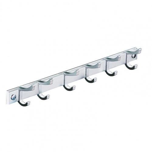 Hook Rack Sturdy Punch-free 2 Colors Coat Rack Hook Cupboard Leave Trace Space Aluminum Durable Portable: Silver 4