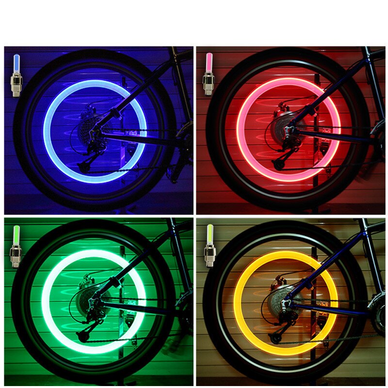 Fiets Auto Wiel Tire Flesdop Spoke Flash Led Verlichting Lamp Waterdicht Leds Tyre Ventieldopjes Wiel Spaken Led licht