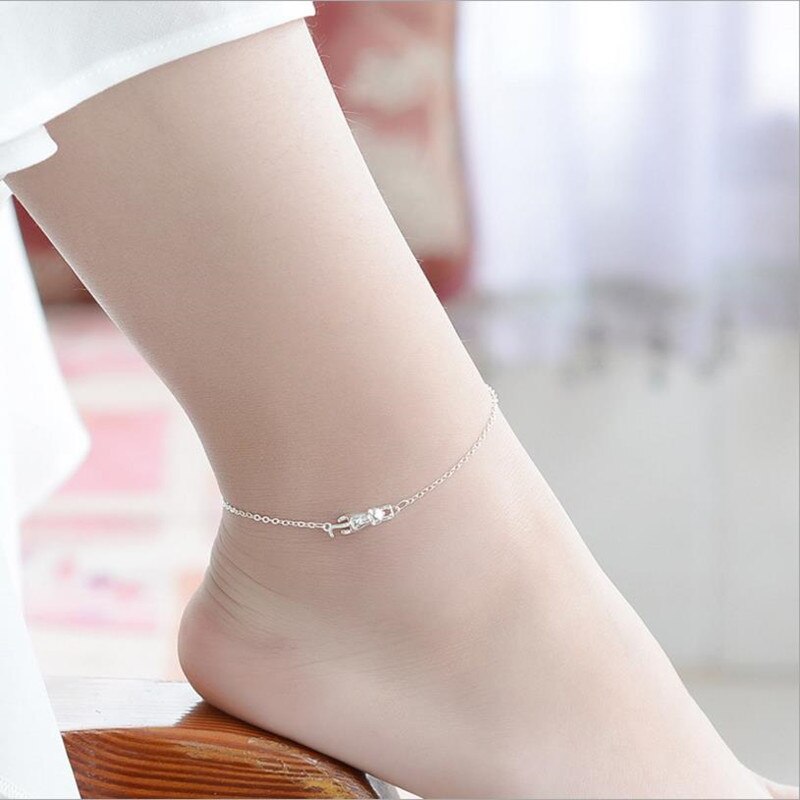 LUKENI – Bracelets de cheville chat mignon pour femmes, bijoux à la en argent Sterling 925, accessoires de fête d&#39;anniversaire pour filles, pour amoureux