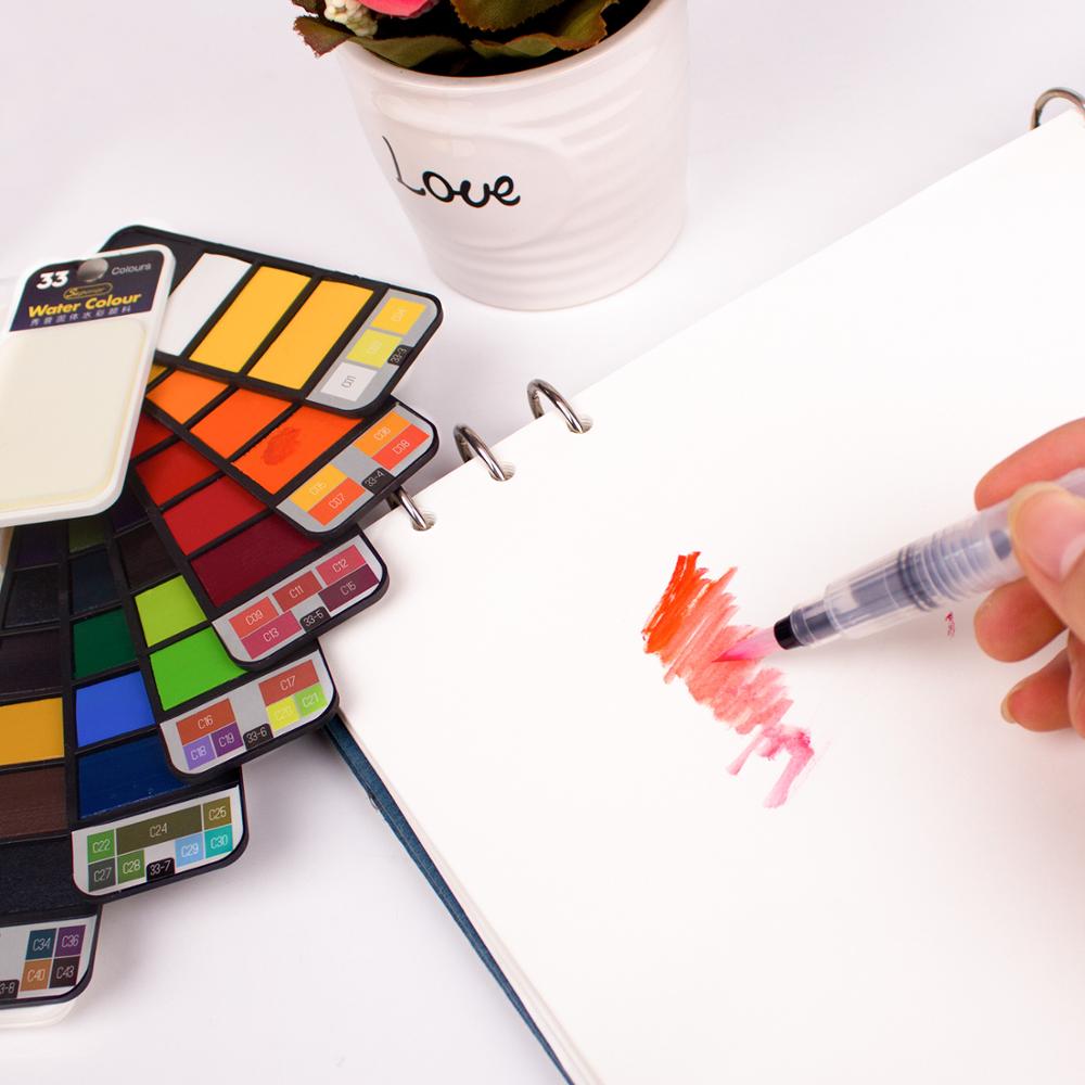 Professionele Aquarel Schildert 18 24 33 42 Kleuren Solid Aquarel Reizen Set Voor De Kunstenaar Art Levert Draagbare Tekening Kits