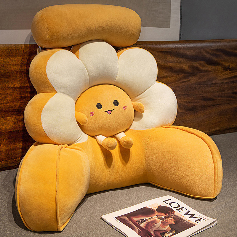 Coussin décoratif à fleurs, coussins assis pour canapé, peluche douce, décor de chambre, coussin de dos de bureau, ,: WHITE / Autre