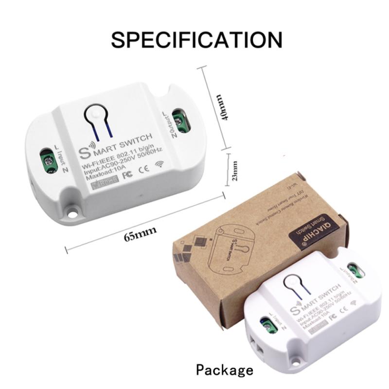 Tuya APP 10A Wifi Smart Switch Timer Wireless Switch Smart Home Automation Accessories Compatible with Alexa Google Home
