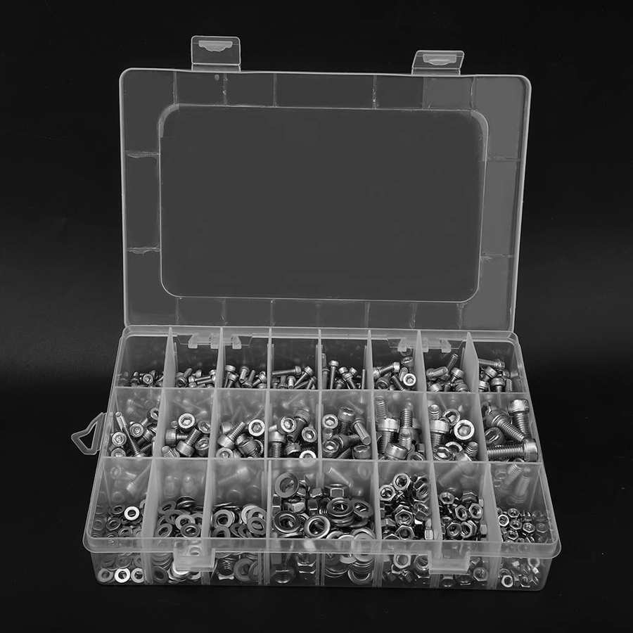 helical screw stainless steel insert for hardware repair tools 815Pcs Screw Washer Nut Set Hex Socket Fastener