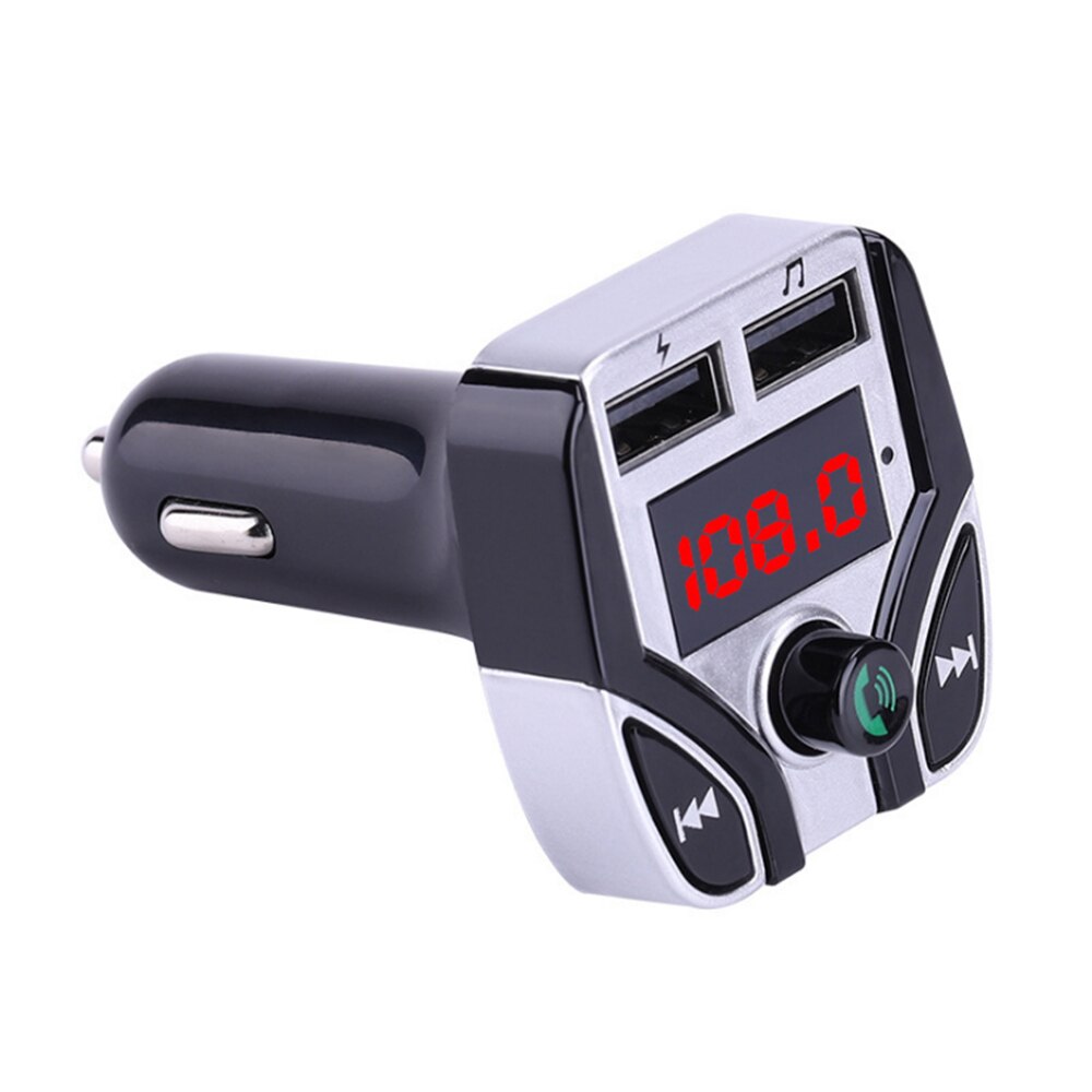 Auto FM Transmitter Hands-free Bluetooth Car Kit FM Modulator FM Transmitter 5V 3.1A Dual USB Auto Ladegerät MP3 Player Tf-karte Lesen: Silver