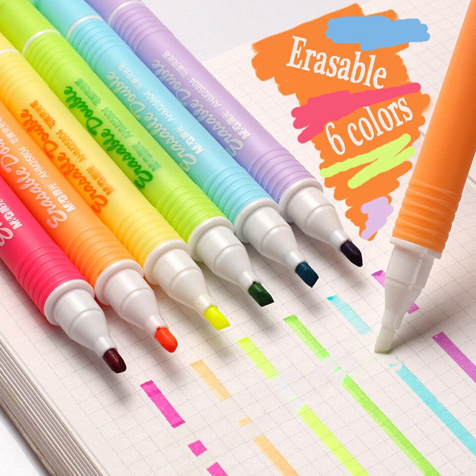 6 Stuks Leuke Kleurrijke Snoep Markeerstift Markeerstift Aquarel Pennen Verse En Creatieve Fluorescerende Pen Kantoor School Briefpapier