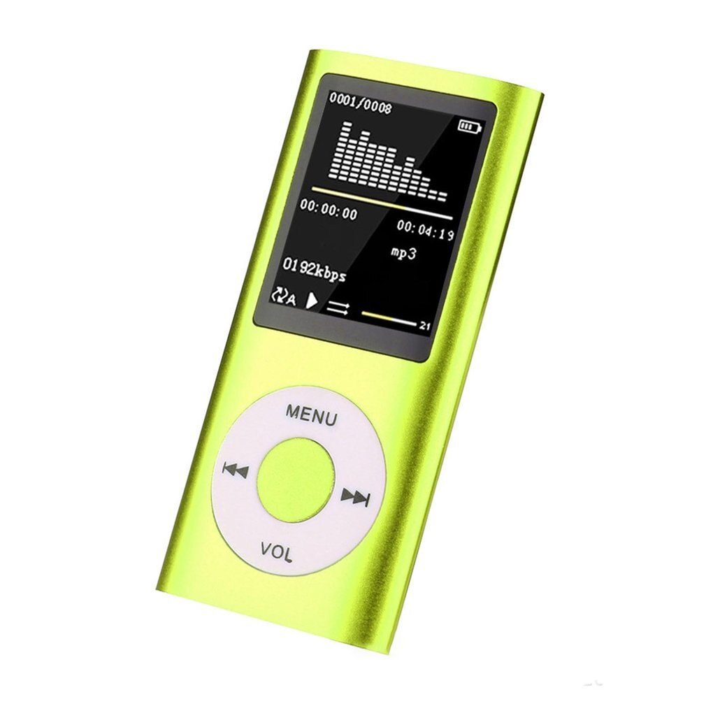 1.8 inch color screen mp3 player Play music with fm radio video player E-book player: green
