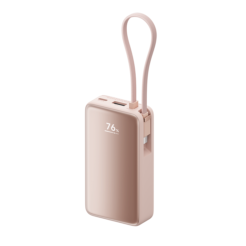 XIAOMI Power Bank 10000mAh 45W with Built‑in USB‑C Cable Two-way Fast Charge & LCD Display Portable Charger for iphone 16 15 pro: Red