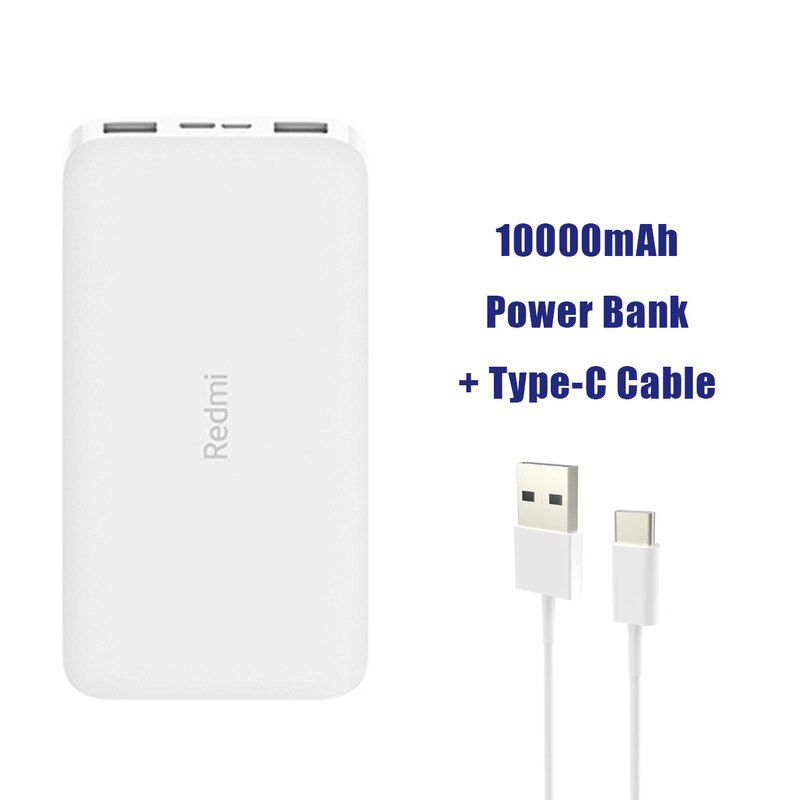 Newest Xiaomi Redmi Original Power Bank Quick Charge 10000mAh Powerbank Fast Charging Portable Charger: 10000mAh Add Type-C