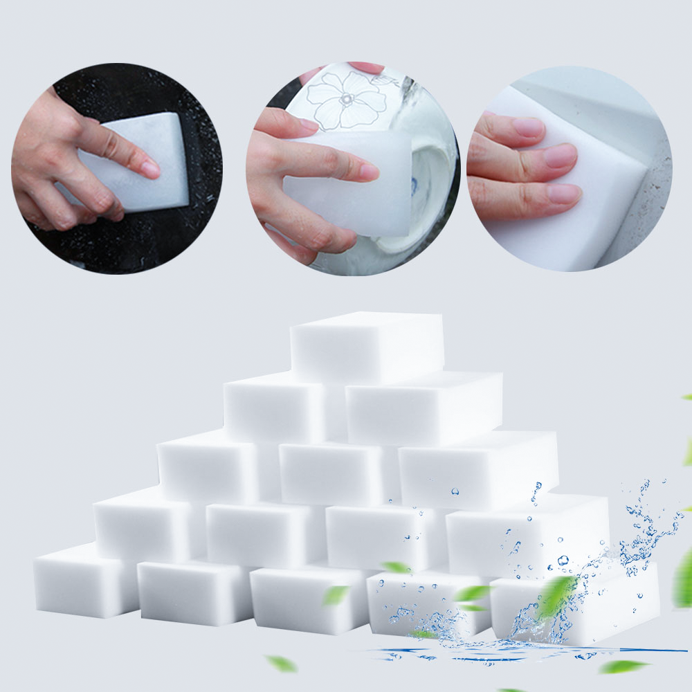 100 Stks/partij Melamine Spons Magische Spons Gum Witte Gum Reiniger Schoonmaaksponzen Voor Keuken Badkamer Reiniging Tool 10*6*2Cm