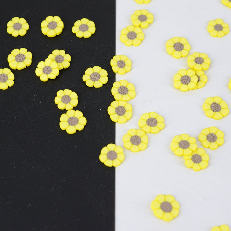 100 g/lot argile polymère tournesol arrose de beaux confettis pour la fabrication artisanale, confettis bricolage