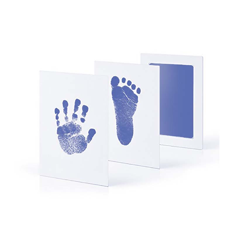 Kit de impresión de huella de mano para bebé recién nacido, almohadillas de tinta no tóxicas, seguro, recuerdos para niños, accesorios para el cuidado del bebé: Light blue
