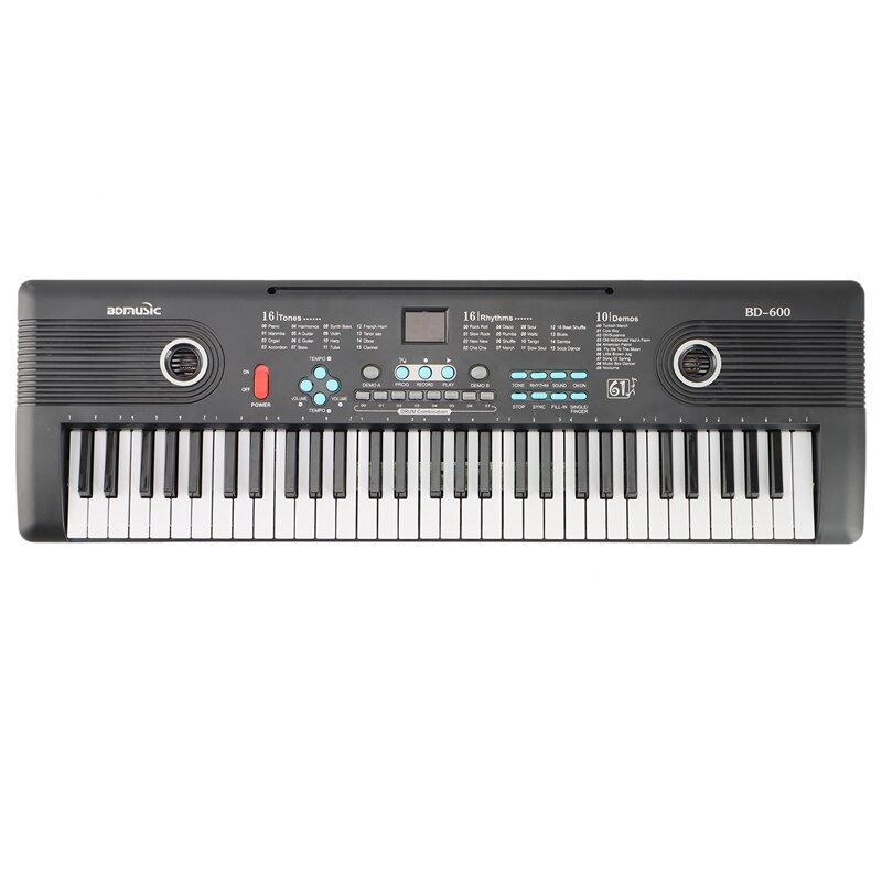 BDMUSIC 61 Keys Keyboard Piano, Electronic Digital Piano with Built-in Speaker Microphone, Portable Keyboard Teaching