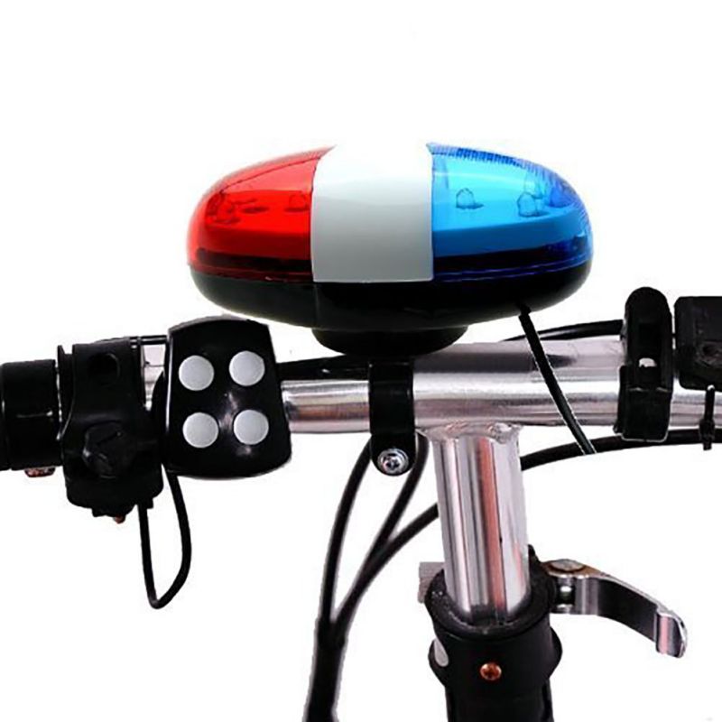 6 led 4 tone horn til cykelsirene til børn cykel scooter tilbehør cykelklokker politibil led cykel lys elektronisk