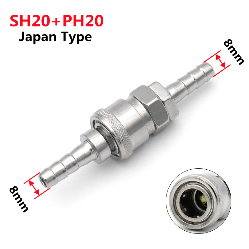 Manguera neumática de 6, 8, 10mm, estándar europeo, UE, Japón, tipo C, conector de liberación rápida, acoplador de manguera para compresor de aire: Negro