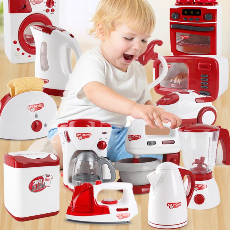 Simulering foregive at lege elektrisk støvsuger køkkenudstyr børn hjemme husarbejde sjove legetøj   q6pd