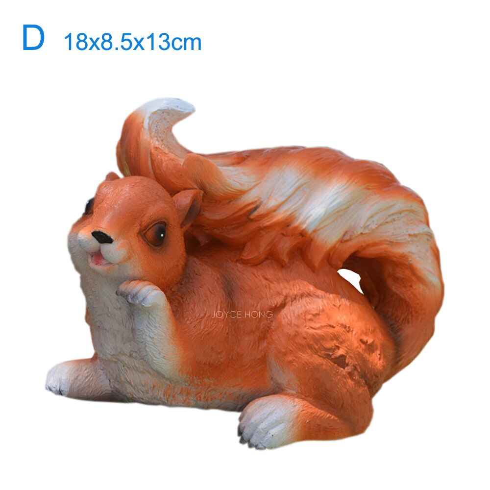 RESIN GARDEN SQUIRREL ANIMAL STATUE FIGURIUE GARDEN ORNAMENTS DECORATIONS FOR OUTDOOR GARDEN LAWN AND YARD: D