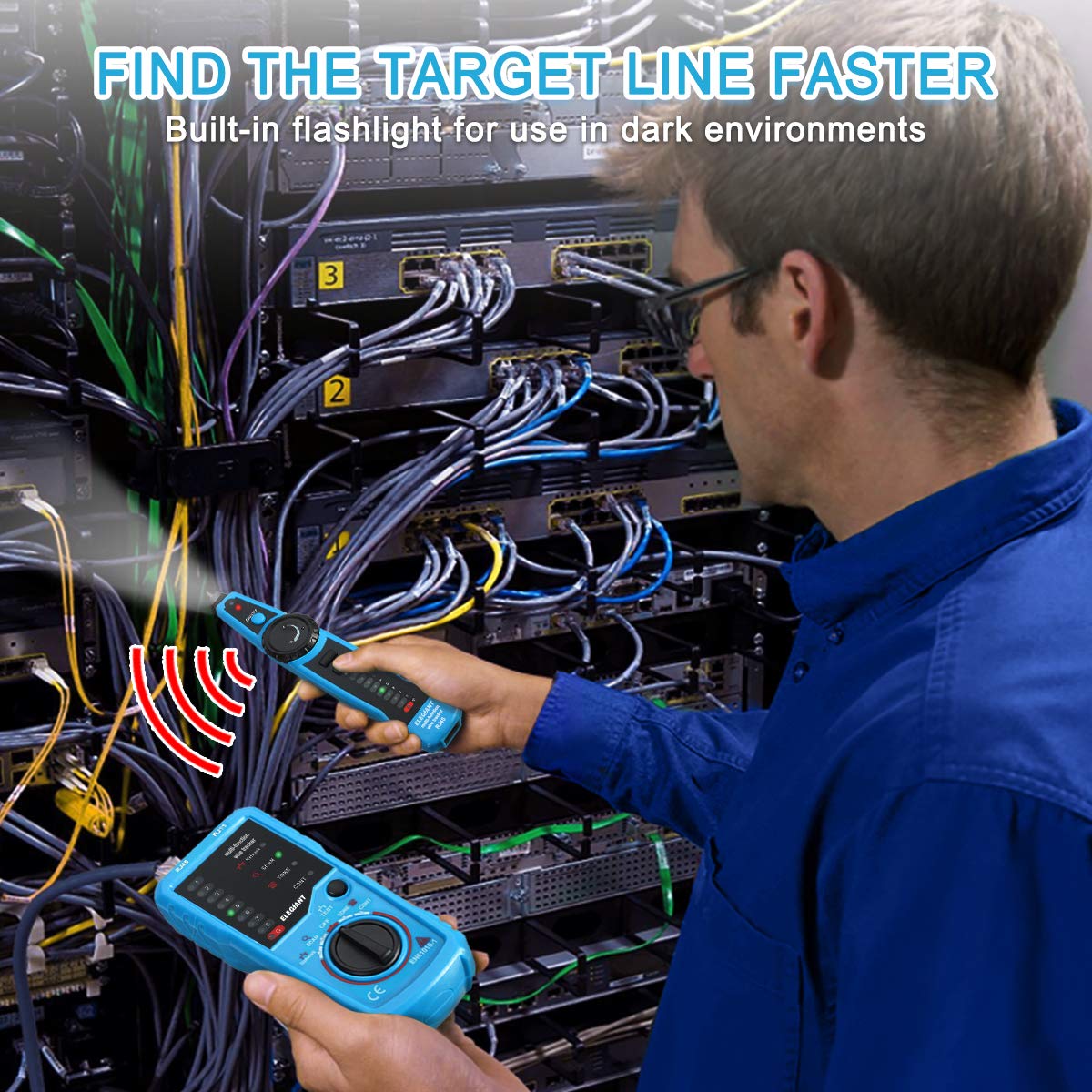 Wire Tracker,ZoeRax RJ11 RJ45 Cable Tester Line Finder Multifunction Wire Tracker Toner Ethernet LAN Network Cable Tester