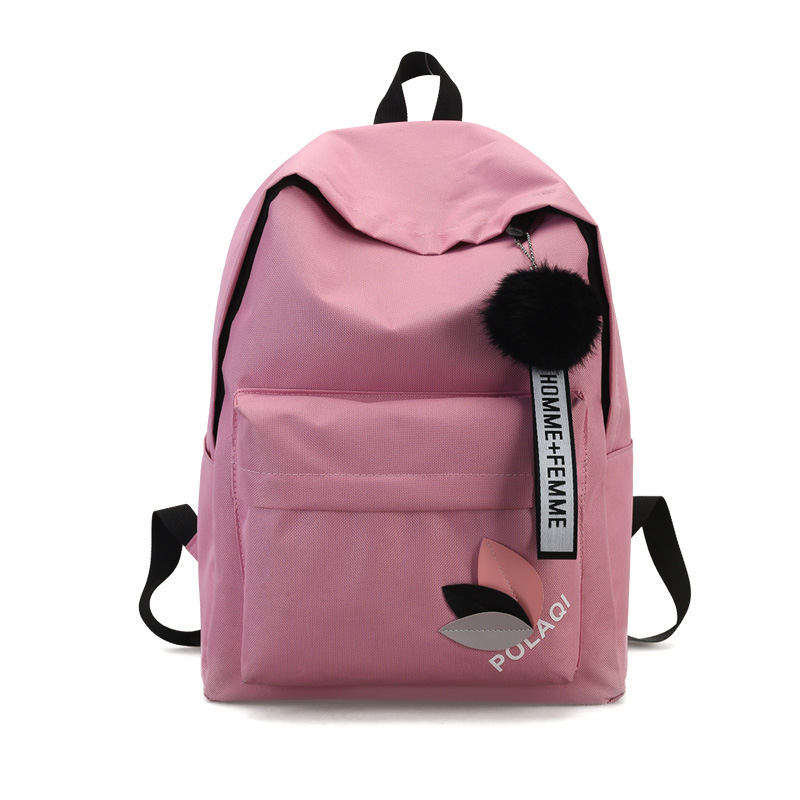 Women Backpack Female's Canvas School Bags For Teenage Girls Women's Leaves Backpack Fresh Large Capacity Travel Bag: Pink