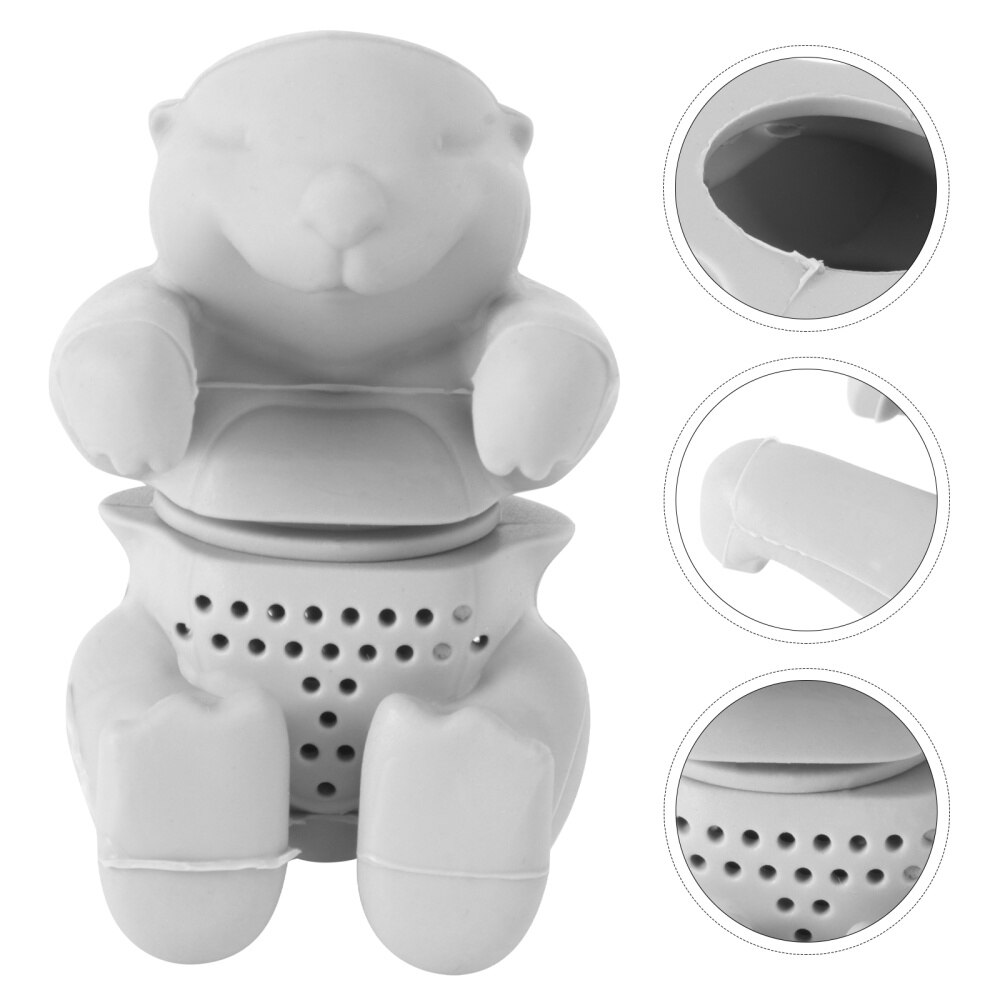 Otter Tea Infuser Tea Loose Leaf Tea Strainer Filter Diffuser Silicone Kitchen Tools Gadgets (Sky-blue)